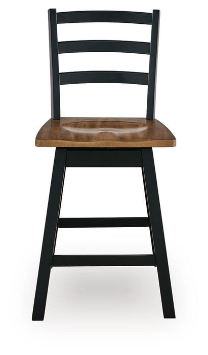 Signature Design Brown/Black Swivel Stool (2/CN)