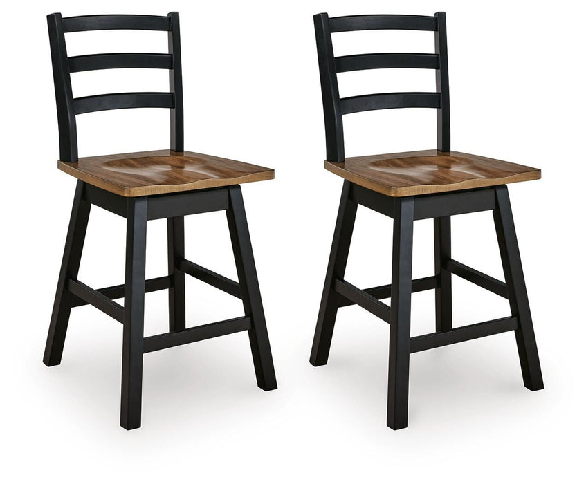 Signature Design Brown/Black Swivel Stool (2/CN)