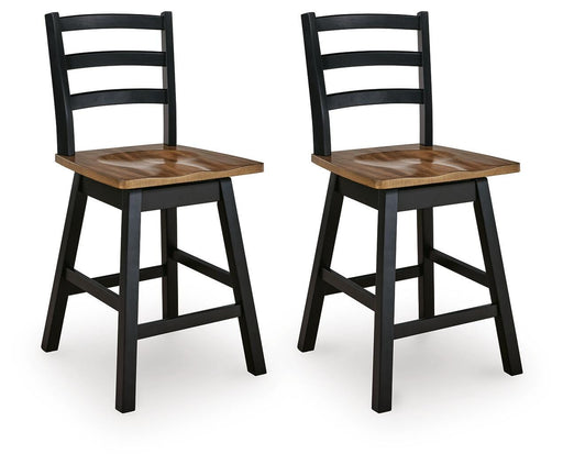 Signature Design Brown/Black Swivel Stool (2/CN)