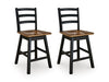 Signature Design Brown/Black Swivel Stool (2/CN)