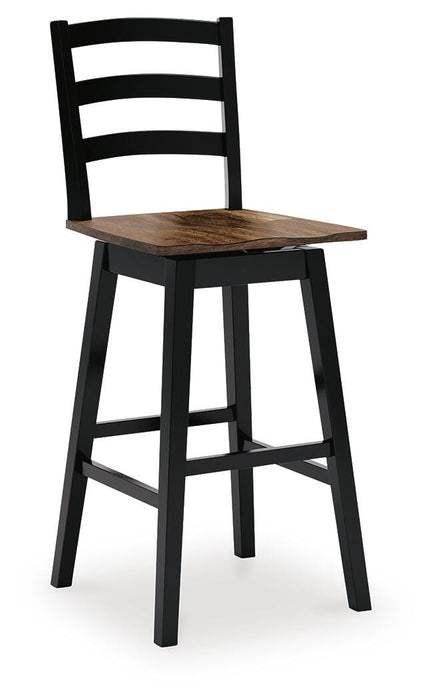 Signature Design Brown/Black Tall Swivel Barstool (2/CN)