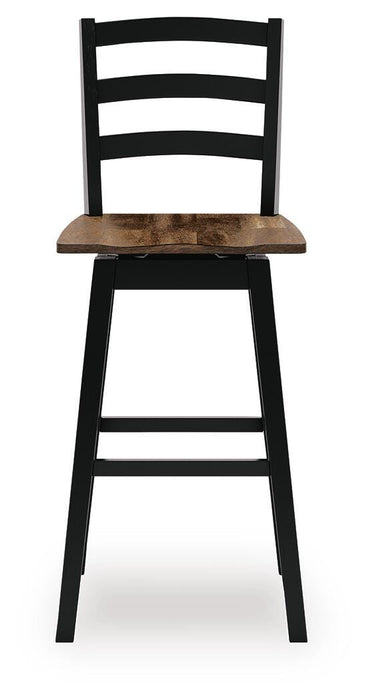 Signature Design Brown/Black Tall Swivel Barstool (2/CN)