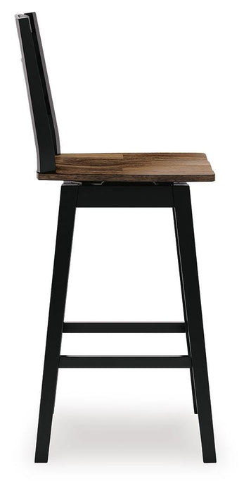 Signature Design Brown/Black Tall Swivel Barstool (2/CN)
