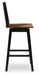 Signature Design Brown/Black Tall Swivel Barstool (2/CN)