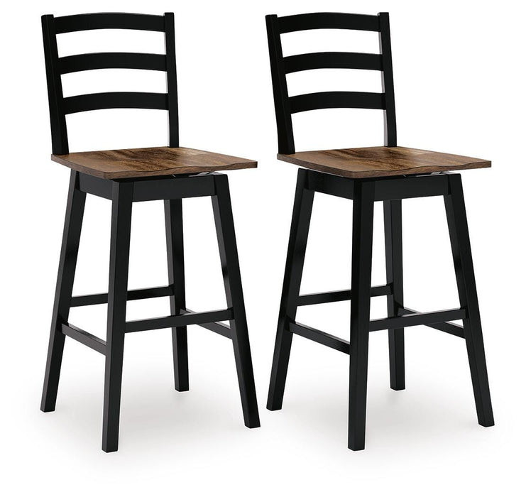 Signature Design Brown/Black Tall Swivel Barstool (2/CN)