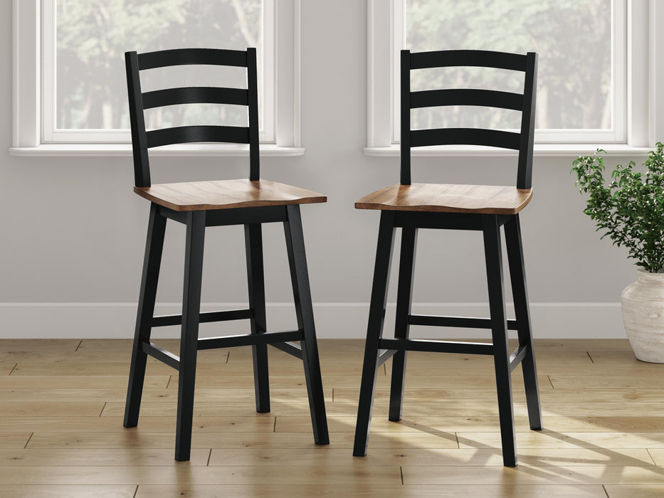 Signature Design Brown/Black Tall Swivel Barstool (2/CN)
