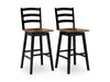 Signature Design Brown/Black Tall Swivel Barstool (2/CN)
