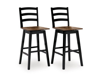 Signature Design Brown/Black Tall Swivel Barstool (2/CN)