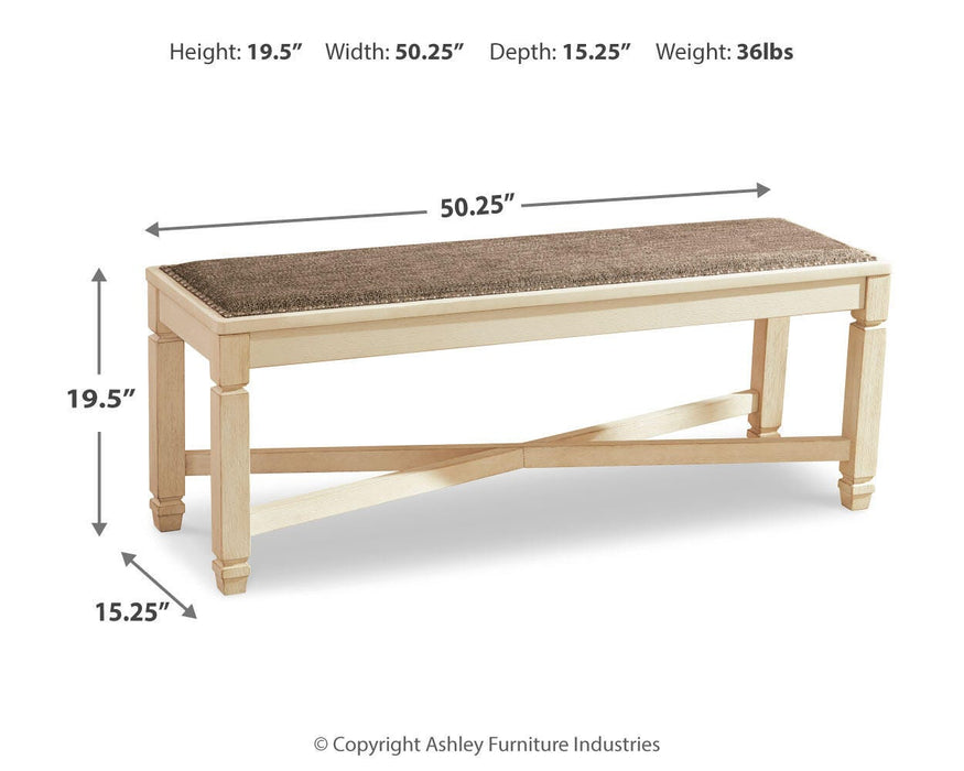 Signature Design Two-tone Large UPH Dining Room Bench