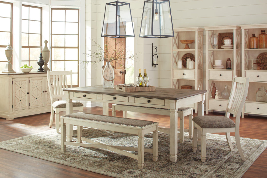 Signature Design Two-tone Large UPH Dining Room Bench