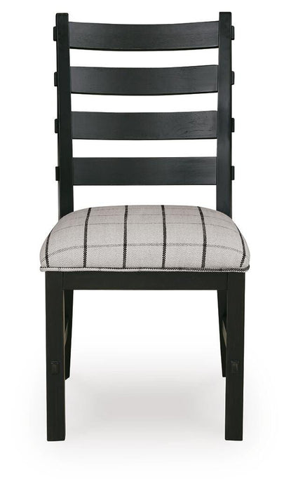 Benchcraft Beige/Black Dining UPH Side Chair (2/CN)