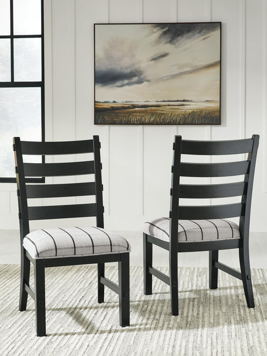 Benchcraft Beige/Black Dining UPH Side Chair (2/CN)