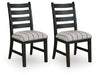 Benchcraft Beige/Black Dining UPH Side Chair (2/CN)