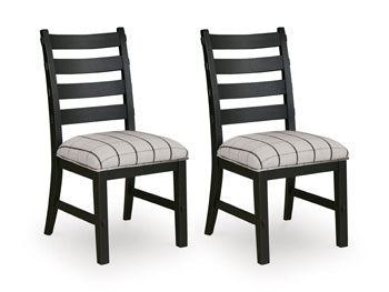 Benchcraft Beige/Black Dining UPH Side Chair (2/CN)