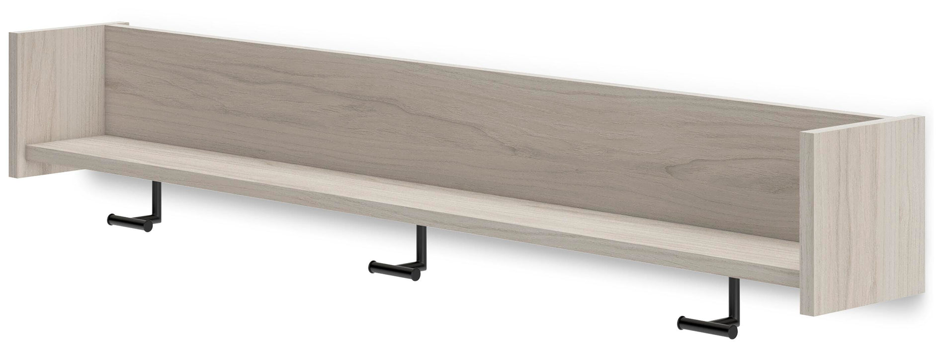 Signature Design Light Natural Wall Mounted Coat Rack w/Shelf
