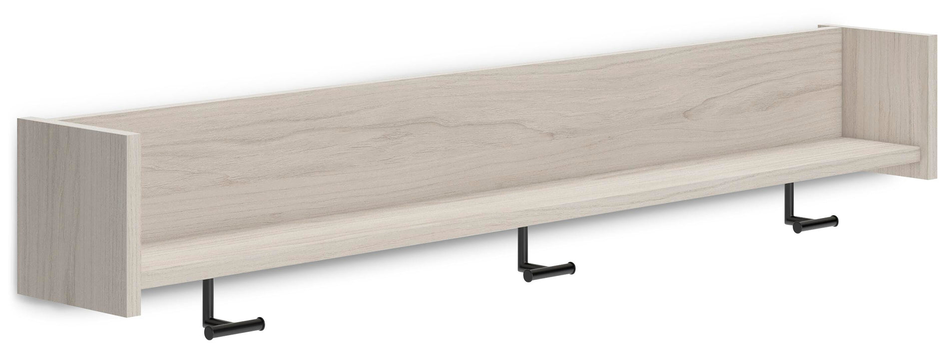 Signature Design Light Natural Wall Mounted Coat Rack w/Shelf