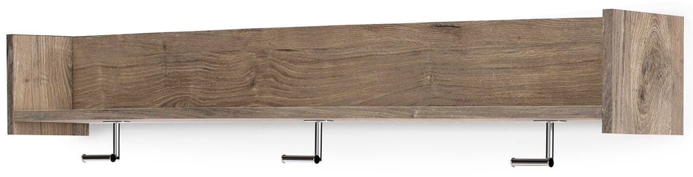 Signature Design Natural Wall Mounted Coat Rack w/Shelf