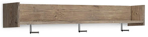 Signature Design Natural Wall Mounted Coat Rack w/Shelf