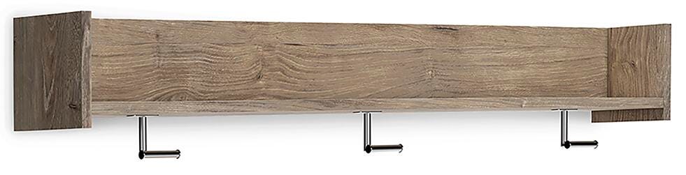 Signature Design Natural Wall Mounted Coat Rack w/Shelf