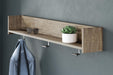 Signature Design Natural Wall Mounted Coat Rack w/Shelf