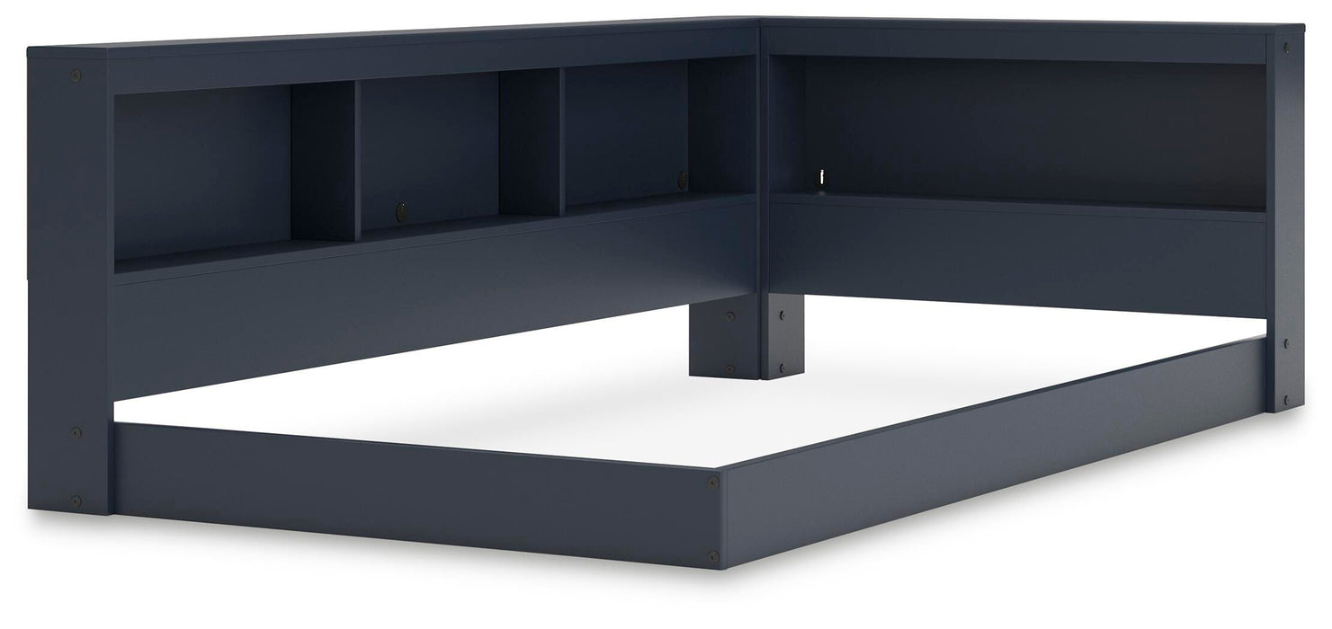Signature Design Navy Blue Twin Bookcase Storage Bed