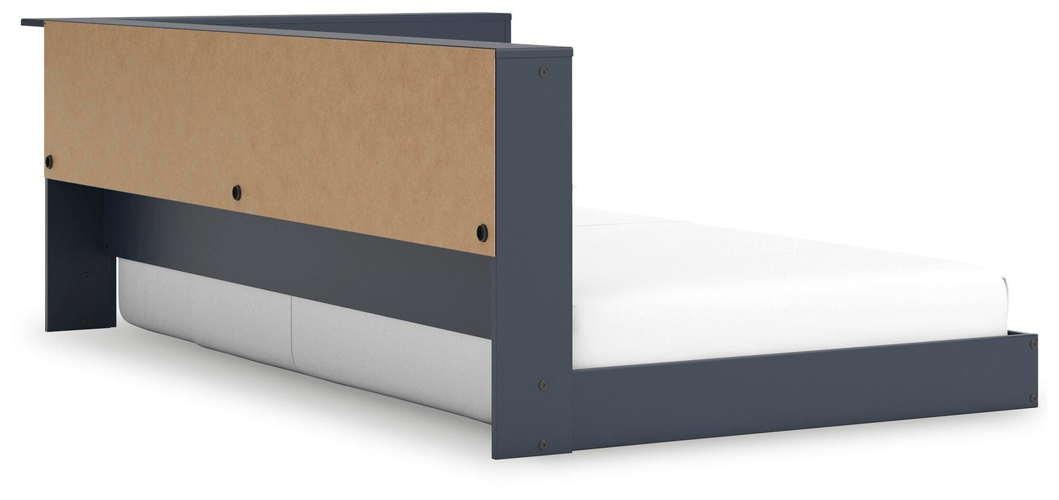 Signature Design Navy Blue Twin Bookcase Storage Bed