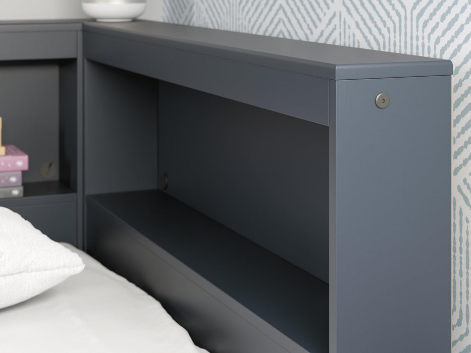 Signature Design Navy Blue Twin Bookcase Storage Bed