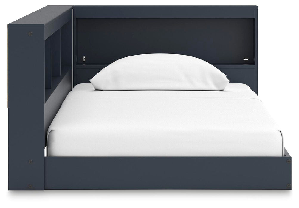 Signature Design Navy Blue Twin Bookcase Storage Bed