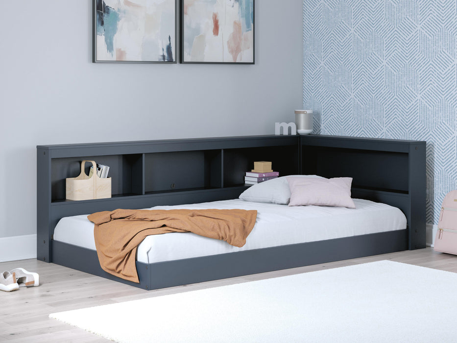 Signature Design Navy Blue Twin Bookcase Storage Bed