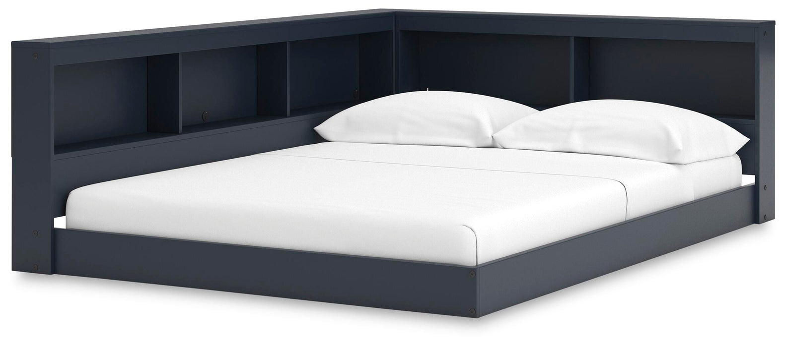 Signature Design Navy Blue Full Bookcase Storage Bed