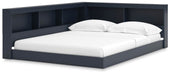 Signature Design Navy Blue Full Bookcase Storage Bed