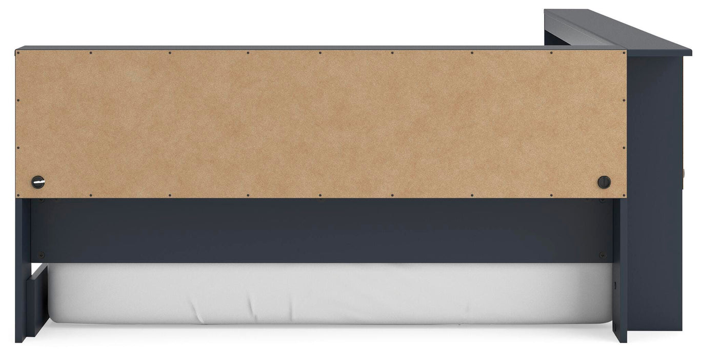Signature Design Navy Blue Full Bookcase Storage Bed