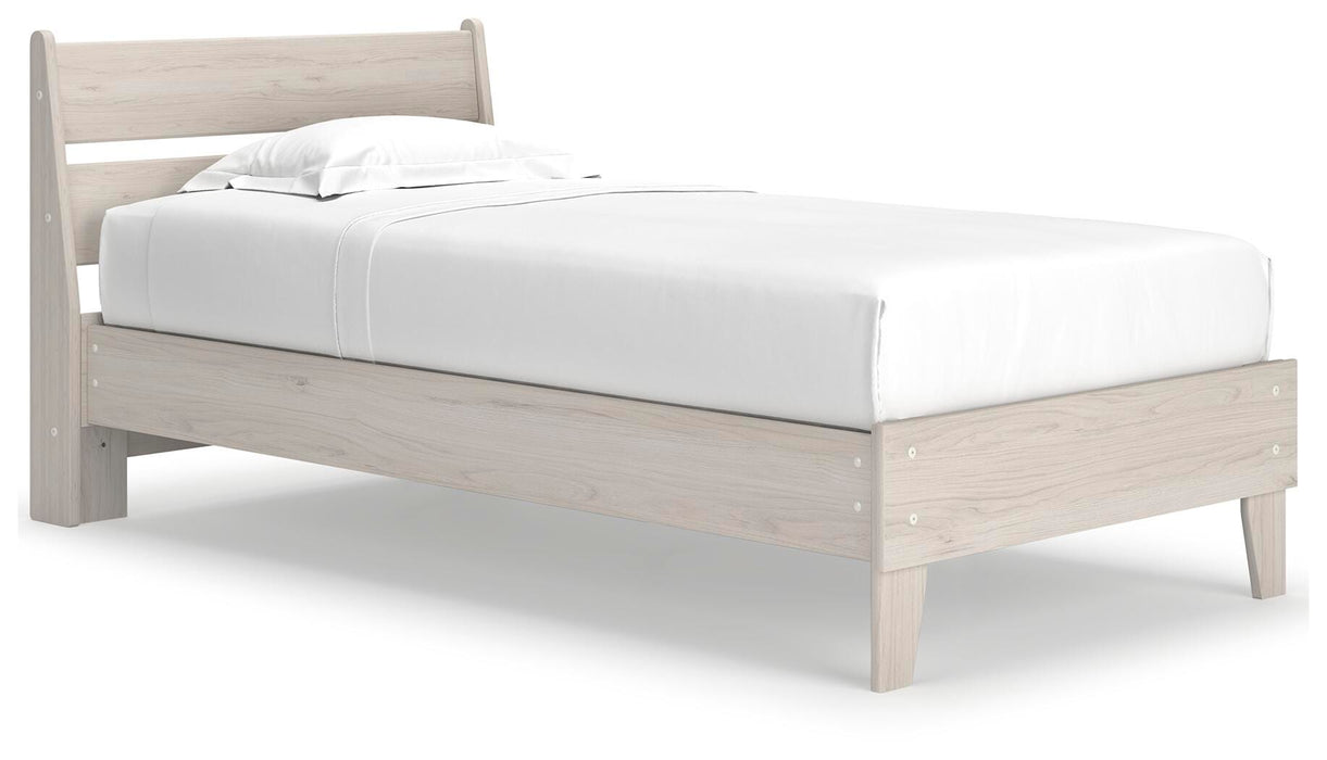 Signature Design Natural Twin Panel Platform Bed