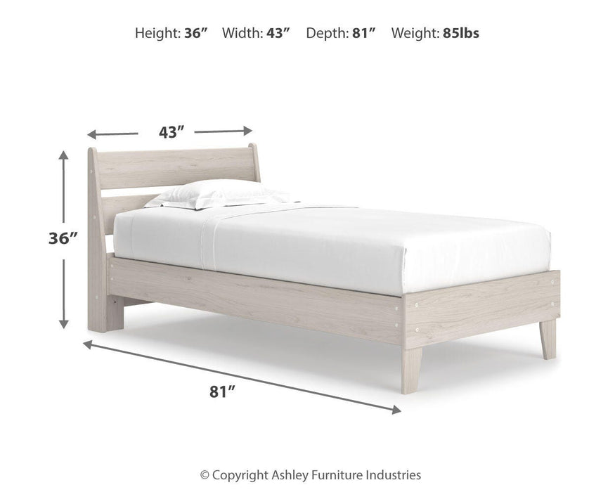 Signature Design Natural Twin Panel Platform Bed