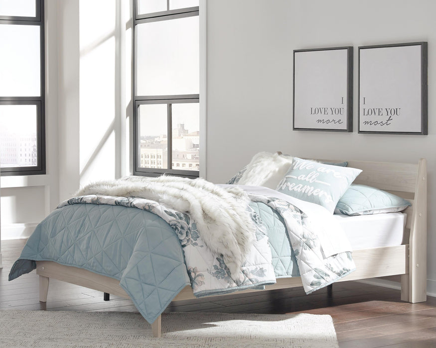Signature Design Natural Full Panel Platform Bed