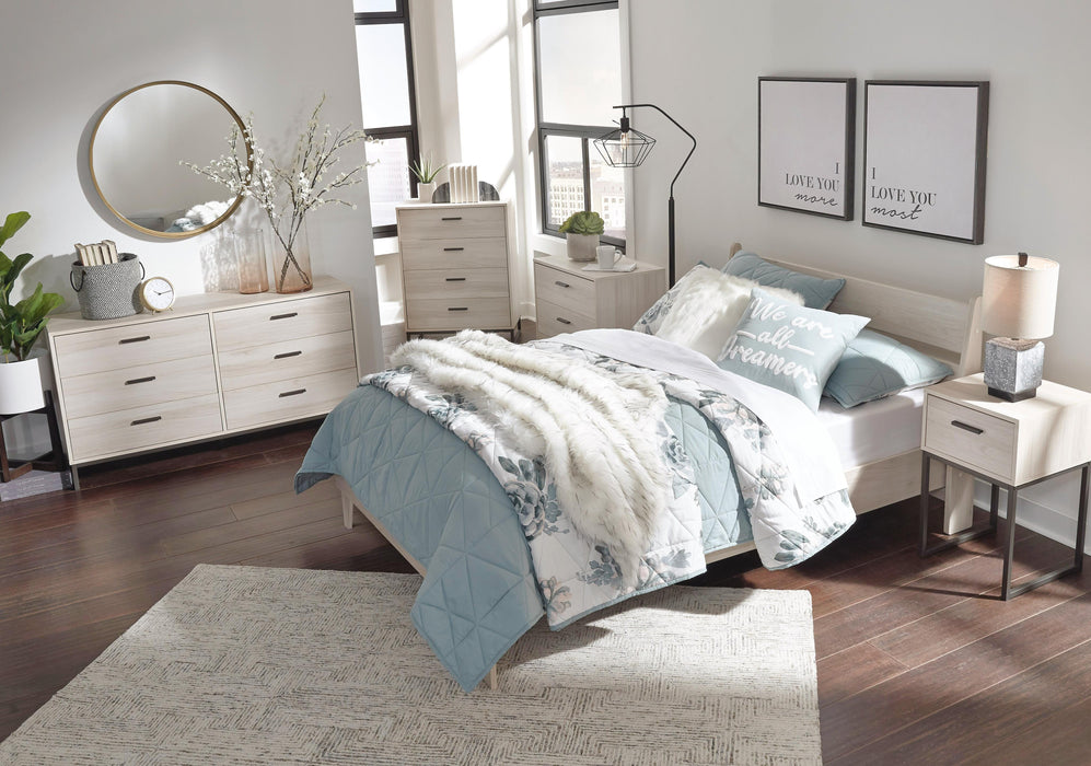Signature Design Natural Full Panel Platform Bed