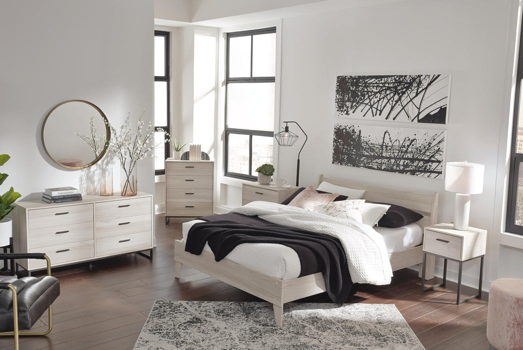 Signature Design Natural Queen Panel Platform Bed