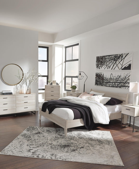 Signature Design Natural Queen Panel Platform Bed
