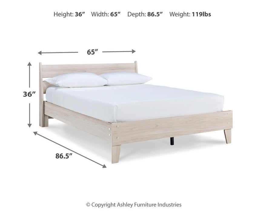 Signature Design Natural Queen Panel Platform Bed