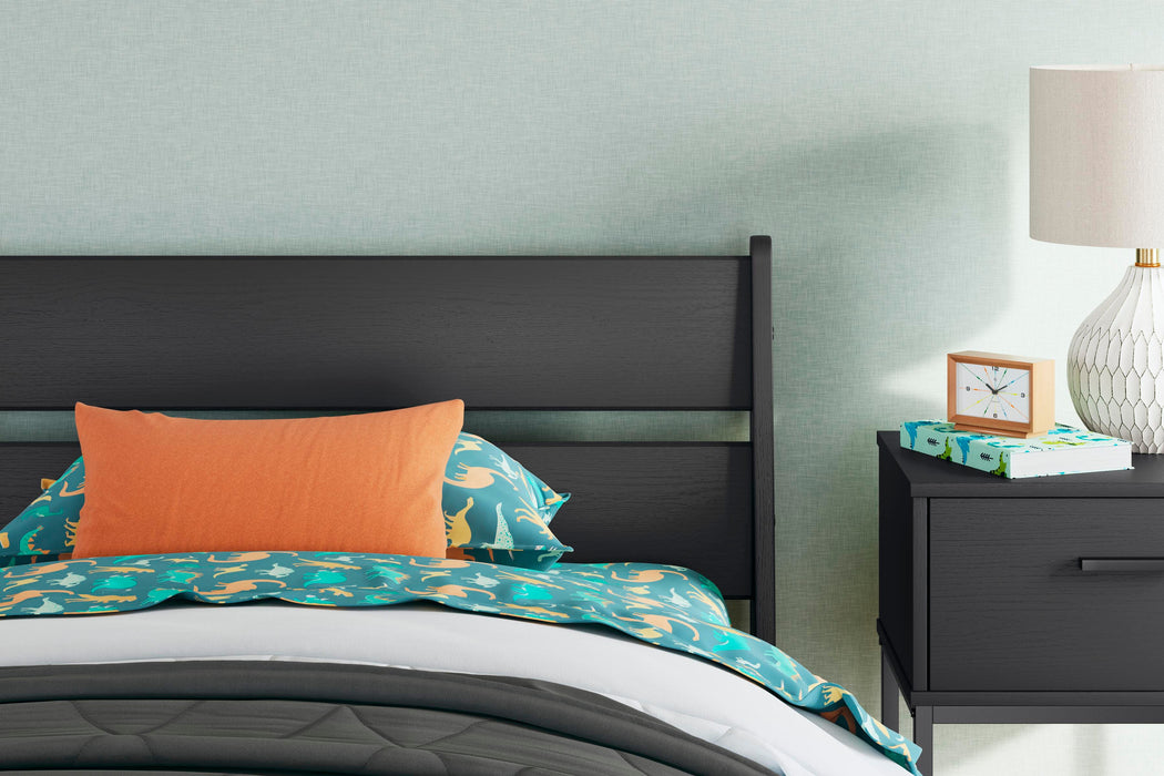 Signature Design Black Twin Panel Platform Bed