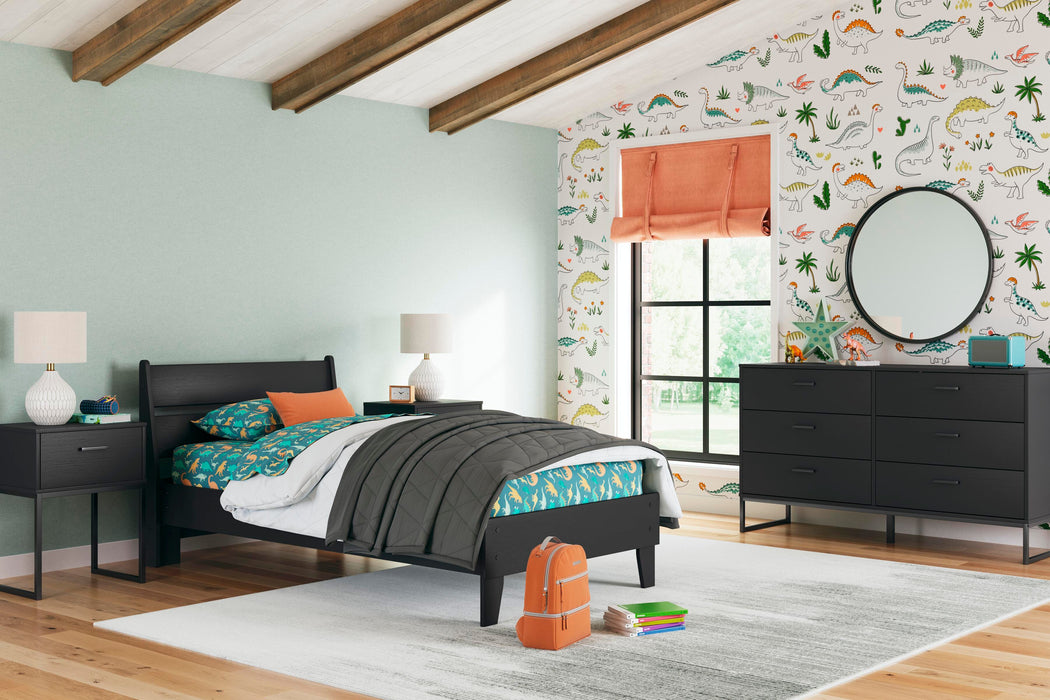 Signature Design Black Twin Panel Platform Bed