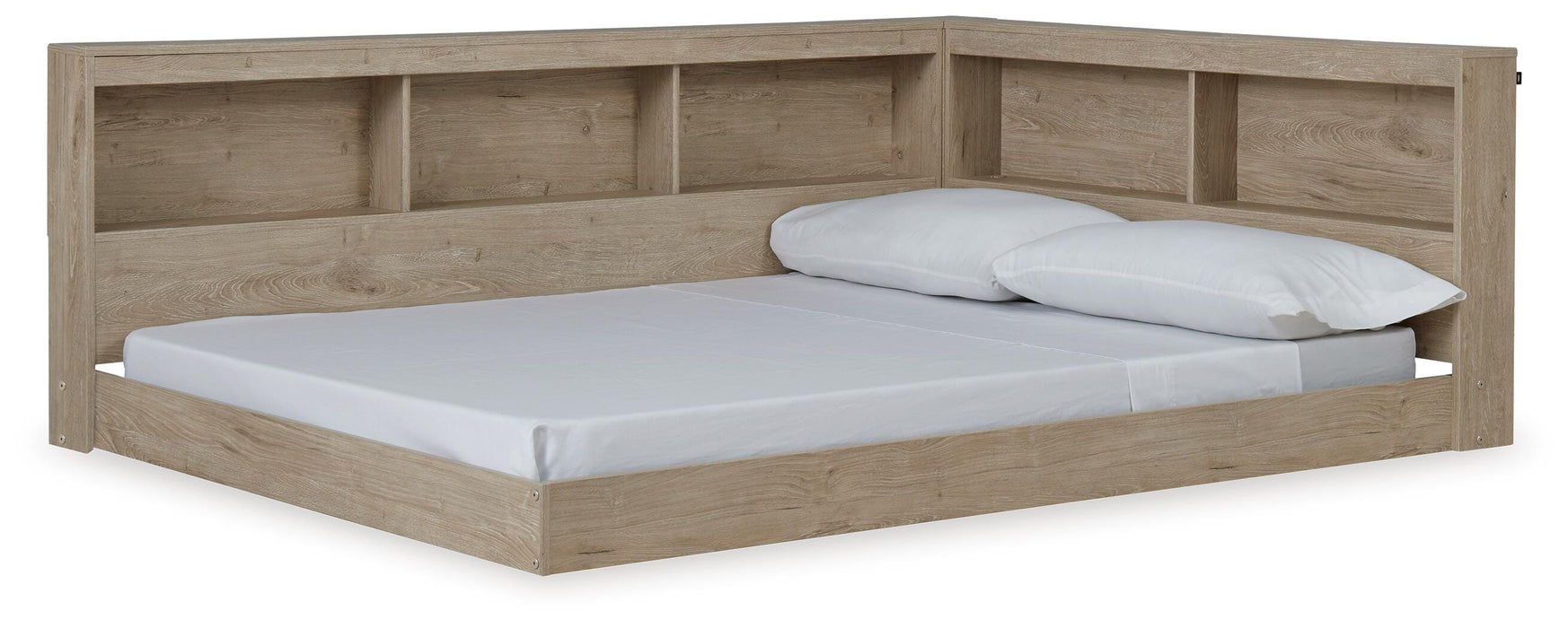 Signature Design Natural Full Bookcase Storage Bed