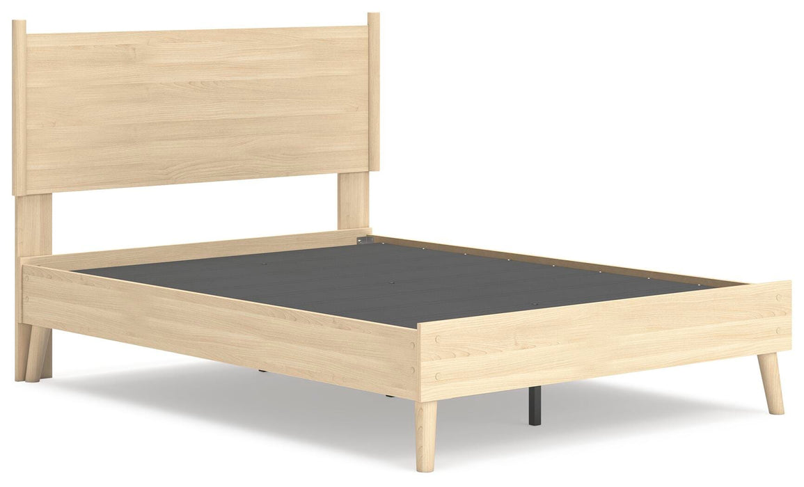 Signature Design Tan Full Platform Panel Bed