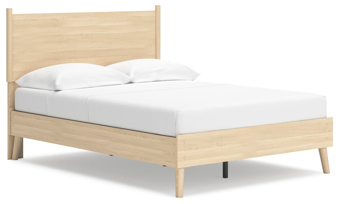Signature Design Tan Full Platform Panel Bed
