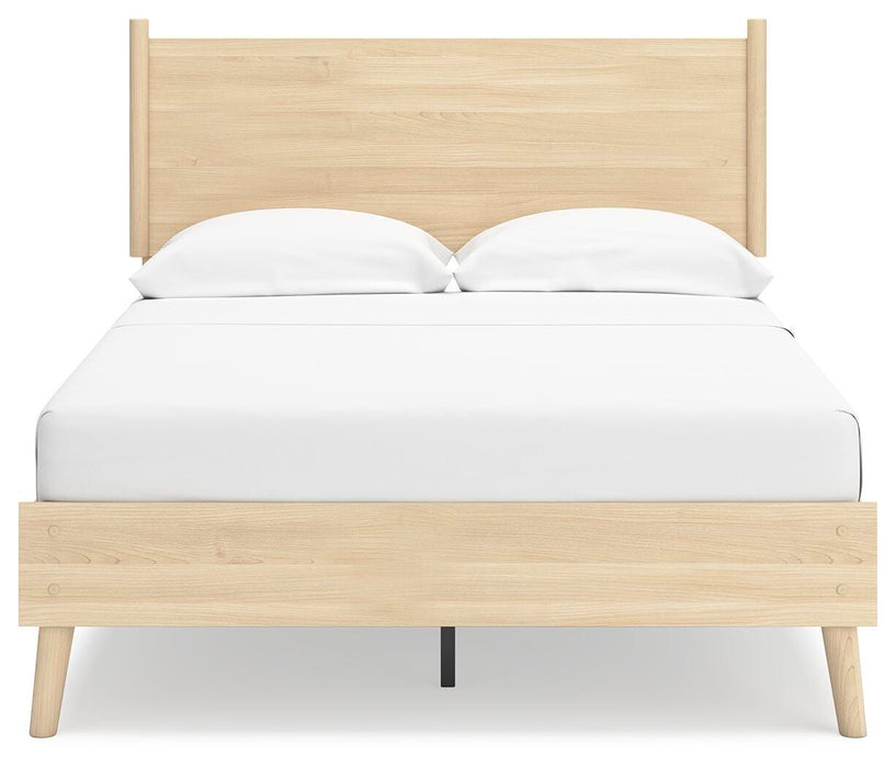 Signature Design Tan Full Platform Panel Bed