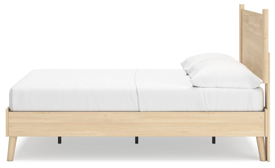 Signature Design Tan Full Platform Panel Bed