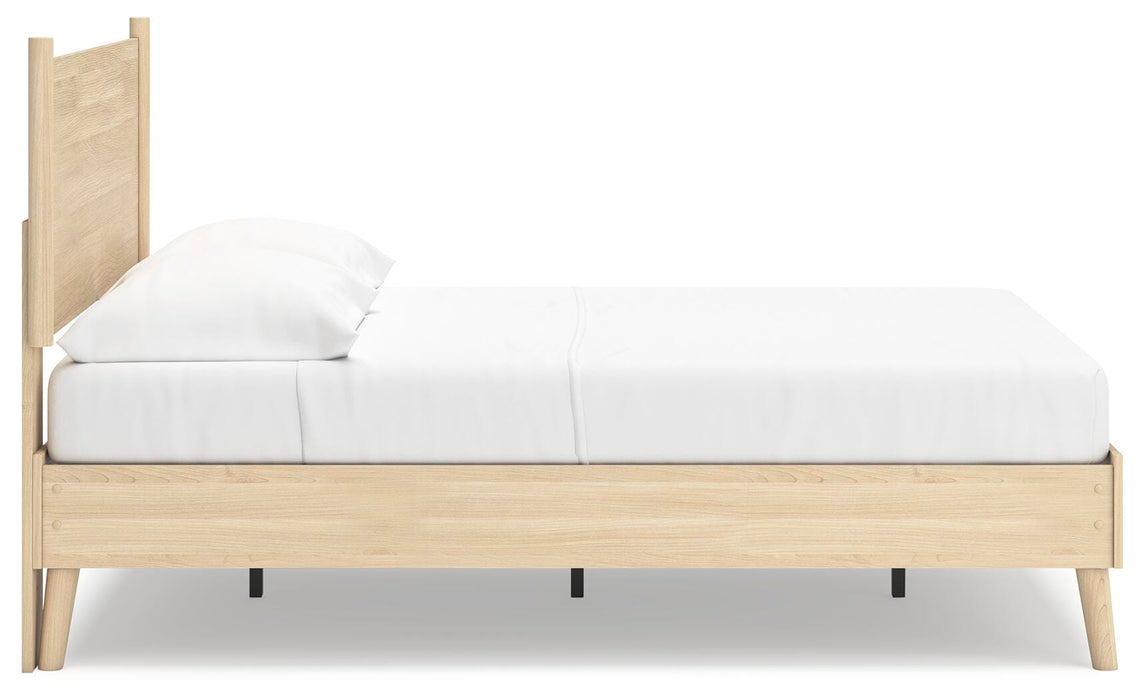 Signature Design Tan Full Platform Panel Bed