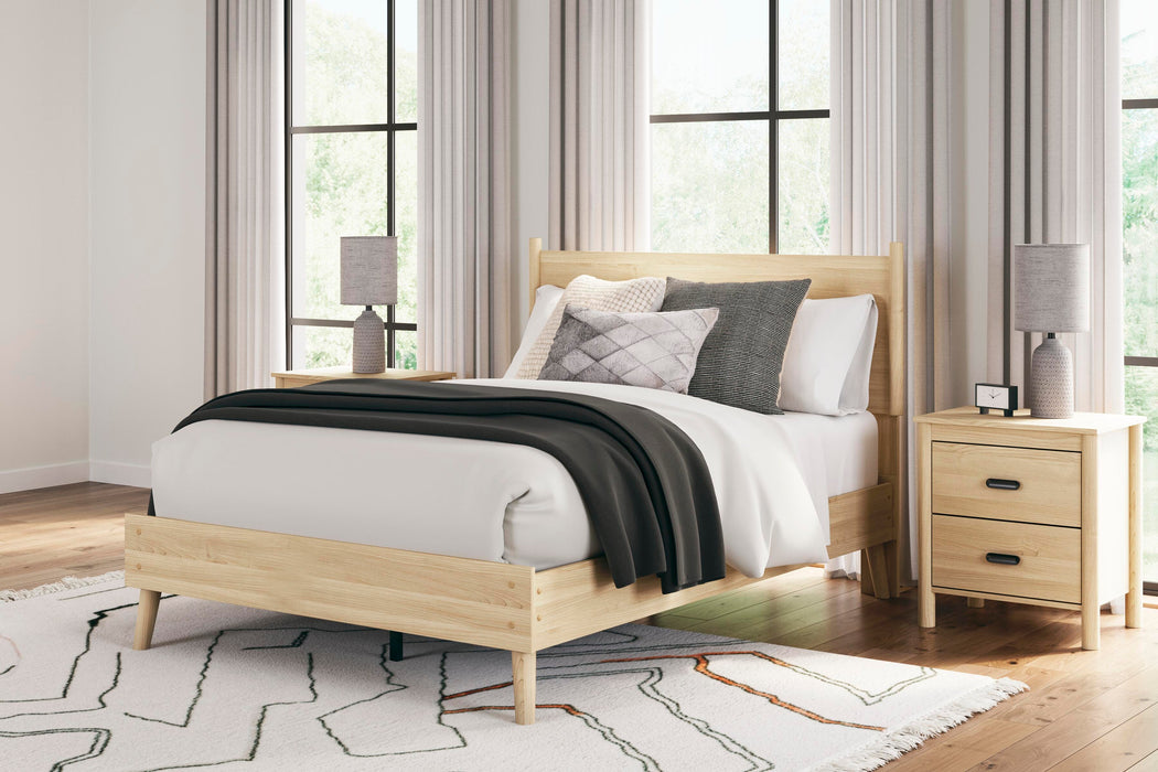 Signature Design Tan Full Platform Panel Bed