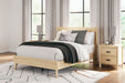 Signature Design Tan Full Platform Panel Bed