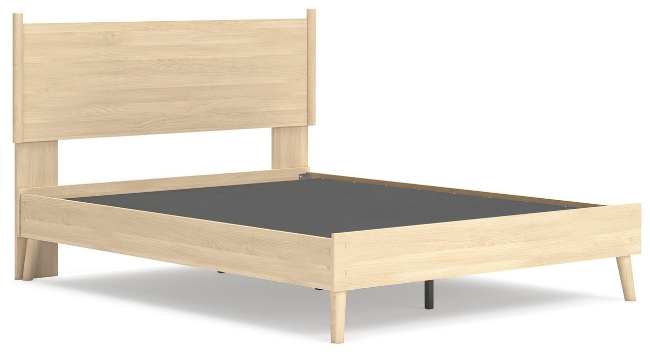 Signature Design Tan Queen Platform Panel Bed
